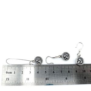Oxidized Sterling Silver Angel Charm Dangle Earrings, Cherub Hoops image 20