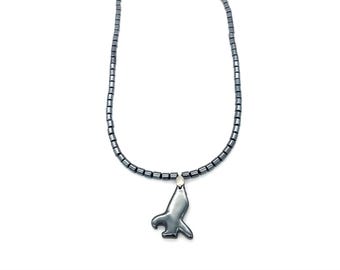 Hematite Beaded Pendant Necklace - 18"