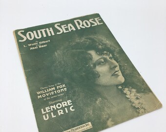 1929 South Sea Rose Sheet Music from the Movie