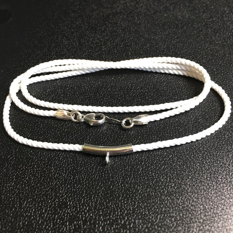 Sterling Silver & Silk Cord Necklace With Pendant Bale High Etsy