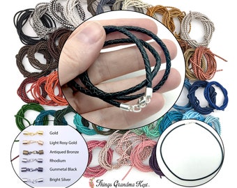 3mm Braided Leather Cord Necklace - Custom Made