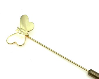 Vintage Initial Letter D Butterfly Stick Pin