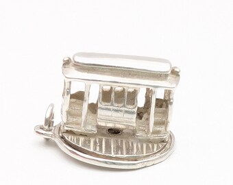 Vintage Sterling Silver San Francisco Cable Car Charm or Pendant