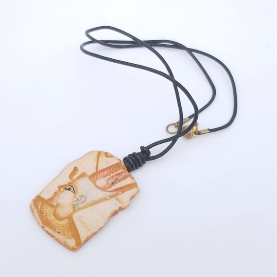 Vintage Hand-Painted Resin Egyptian Pharaoh Pendan