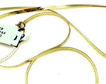 24K Gold Vermeil Sterling Silver 30" Herringbone Chain - 2.5mm, Danecraft