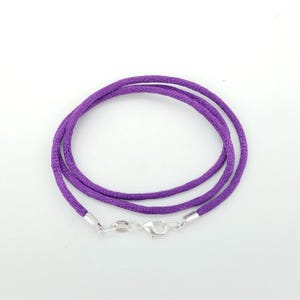 46 Colors! 2mm Sterling Silver & Satin Cord Necklace or Choker - Made to Order