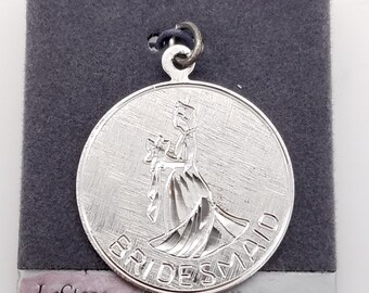 Etched Sterling Silver Bridesmaid Pendant or Charm - 25mm