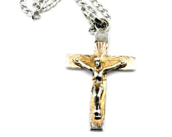 Sterling Silver Crucifix Pendant Necklace - 22"