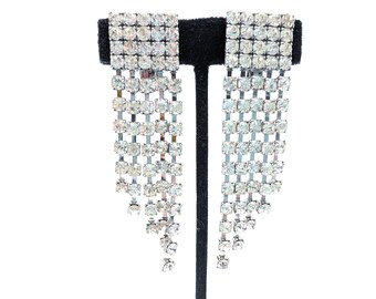 Waterfall Rhinestone Dangle Prom / Wedding Earrings