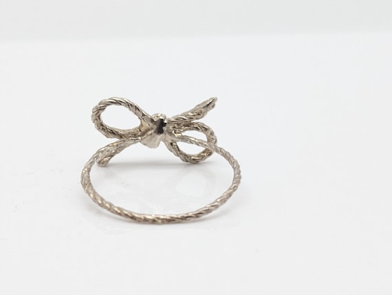 Sterling Silver Rope Bow Ring - image 4