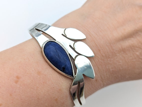 Vintage Taxco Heavy Sterling Silver & Blue Lapis … - image 1