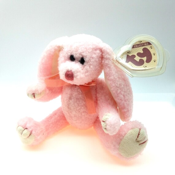 1993 Ty Collectible Posable Pink Bunny