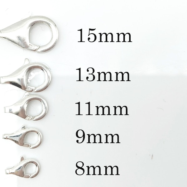 8-13mm Solid Sterling Silver Trigger Clasp / Lobster Clasps, No Jump Ring