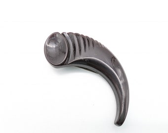 Vintage Brown Bakelite Horn Shaped Dress or Shoe Clip - 2.25"