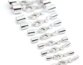 Sterling Silver Cord End Cap Sets: Jewelry Findings (2-10mm) Leather Cord Ends