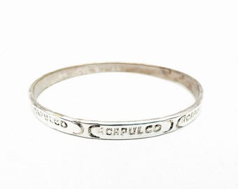 Sterling Silver Acapulco Mexico Souvenir Bangle Bracelet
