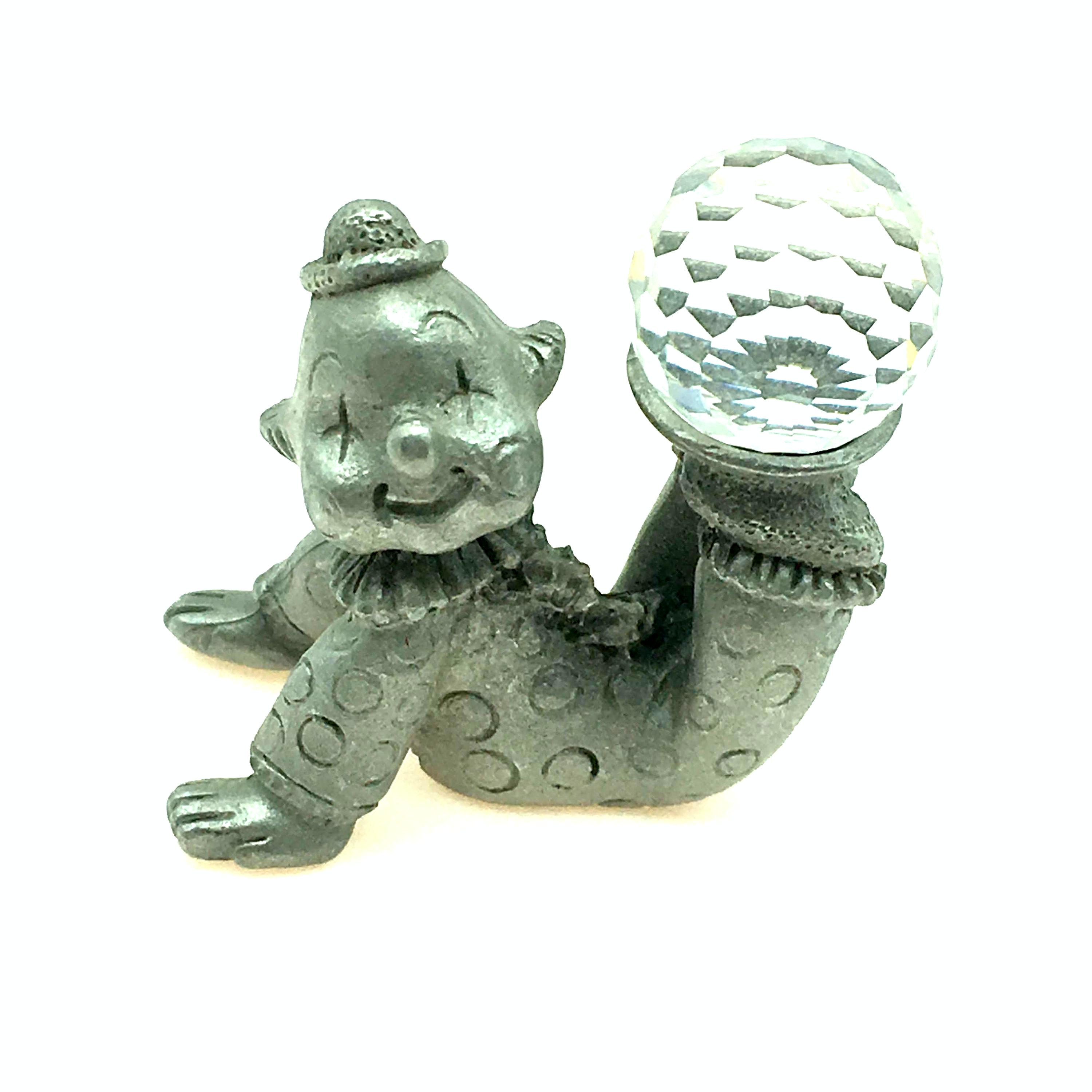 1984 Spoontiques Pewter Clown With Crystal Ball Figurine - Etsy