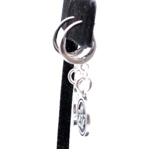 Oxidized Sterling Silver Angel Charm Dangle Earrings, Cherub Hoops image 7