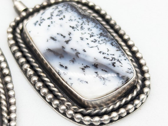 Artisan Dendritic Agate & Sterling Silver Dangle … - image 4