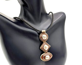 Artisan Sterling Silver Enamel Tribal Pendant Necklace - 18"