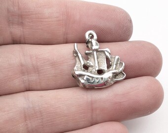 Vintage Sterling Silver Sailing Ship Charm or Pendant