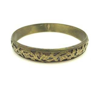 Vintage Thin Brass Dual Layer Bangle Bracelet