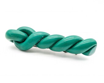 Vintage Twisted Green Lucite Dress Clip - 3"