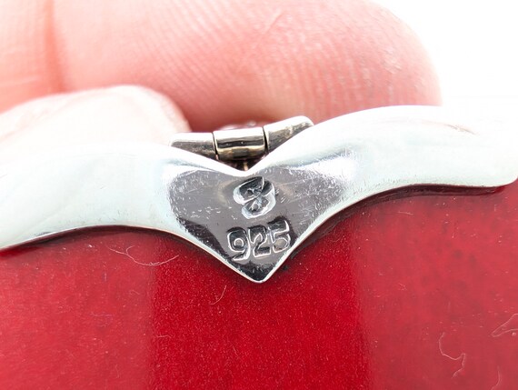 Vintage Sterling Silver & Red Lucite Heart Pendan… - image 9
