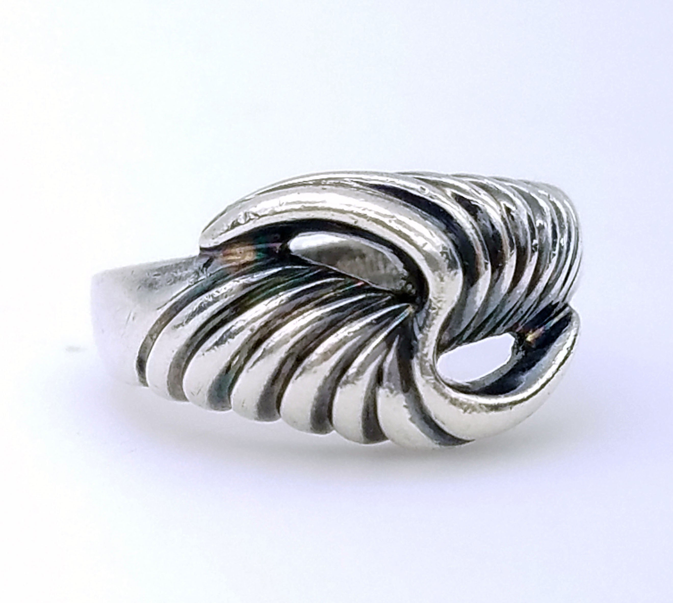 Vintage .999 Pure Silver Modernist Swirled Ring Estate Ring - Etsy