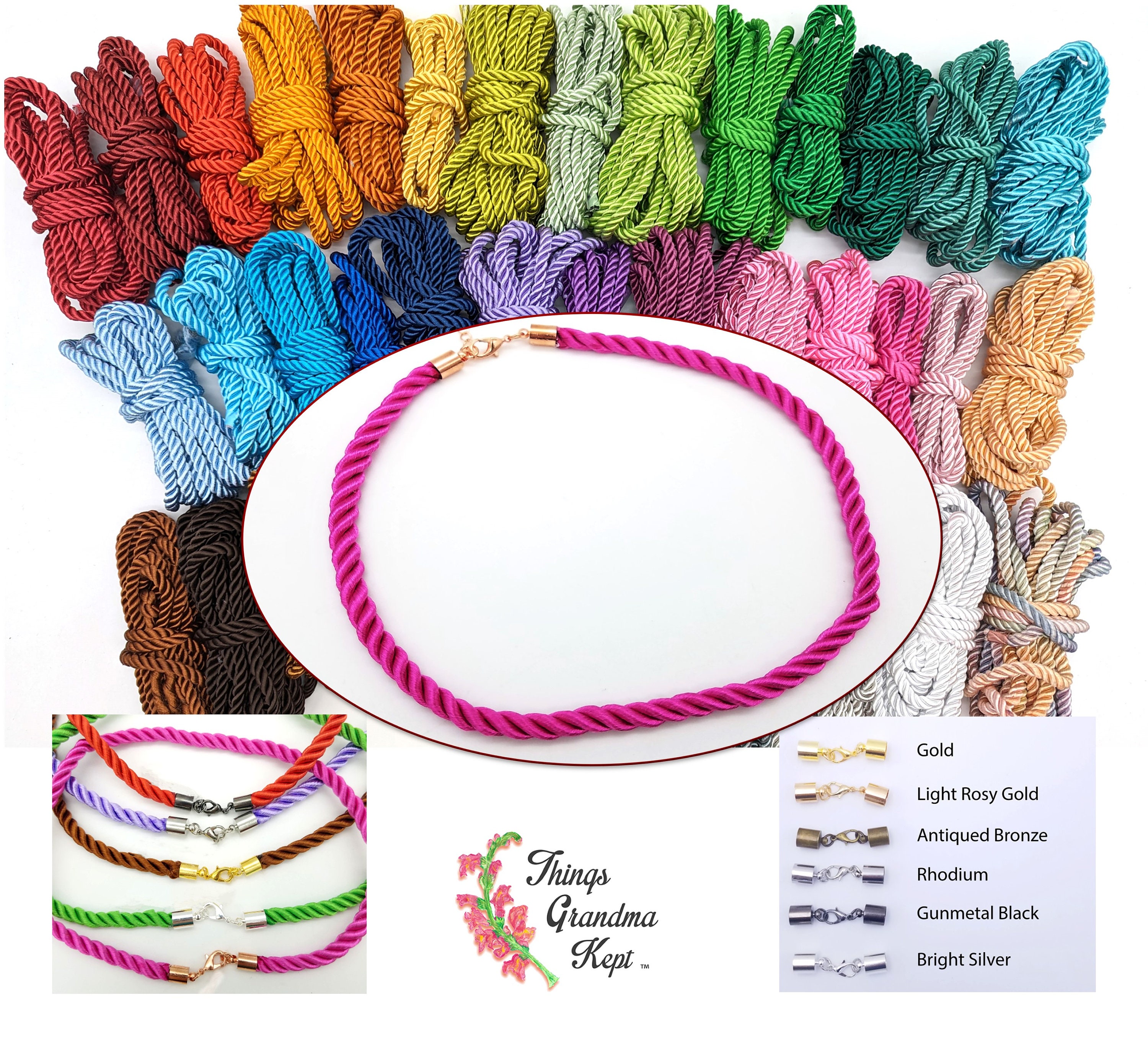 Buy 2.5mm Satin Cord, Faux Silk Cord, Rattail Silk Cord, Nylon Kumihimo Cord,  Macrame, Necklace Bracelet Beading Cord, 10yards Pick A Color Online in  India 