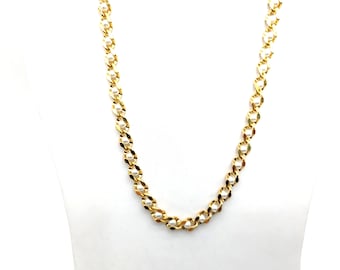 Vintage Faux Pearl Beaded Gold Plated Chain Necklace - 18"
