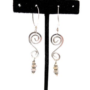 Artisan Labradorit & Sterling Silber Spiral Ohrringe