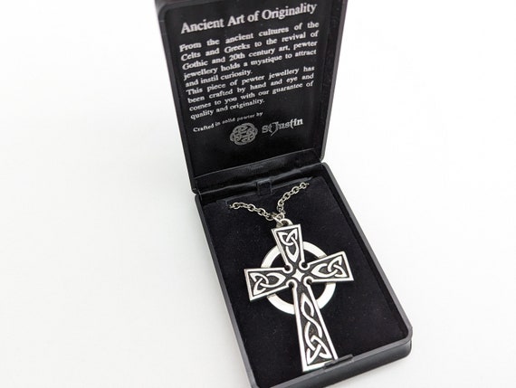 Men's pewter cross necklace best sale