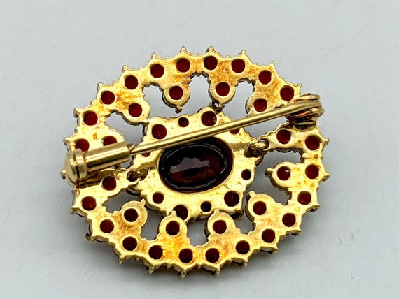 Antique 18K Gold & Rose Cut Bohemian Garnet Brooch - image 6