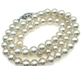 Sterling Silver & Faux Pearl Necklace, 6mm - 16"