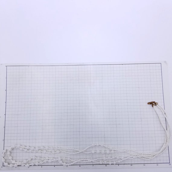 Signed Miriam Haskell Double Strand White Milk Gl… - image 8