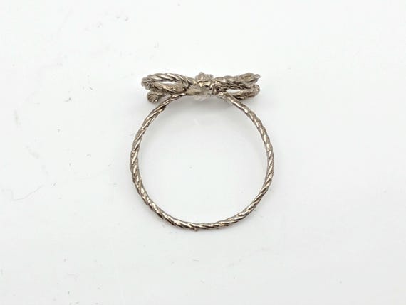 Sterling Silver Rope Bow Ring - image 7