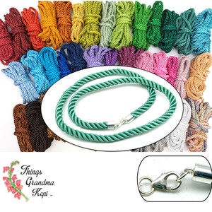 Silk Cord for Jewelry Making 10 Ea 2mm Silk Strings Deep Sea