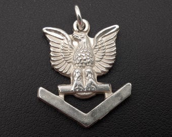 Vintage Sterling Silver Navy Officer Eagle Charm or Pendant
