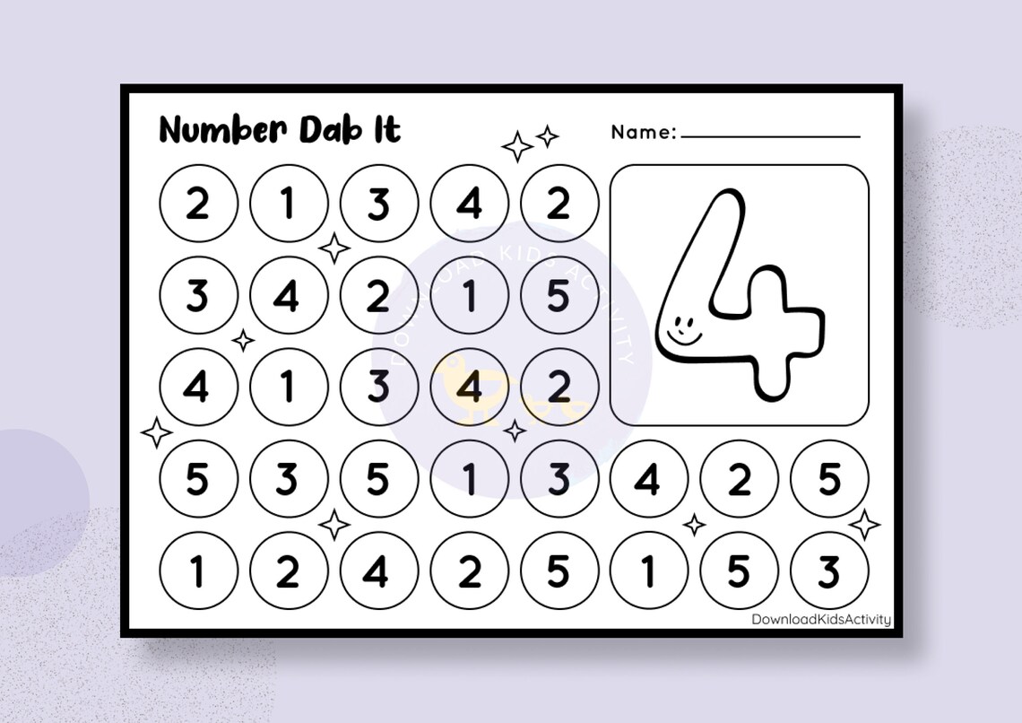 Printable Number Worksheet Coloring Pages Preschool Curriculum | Etsy