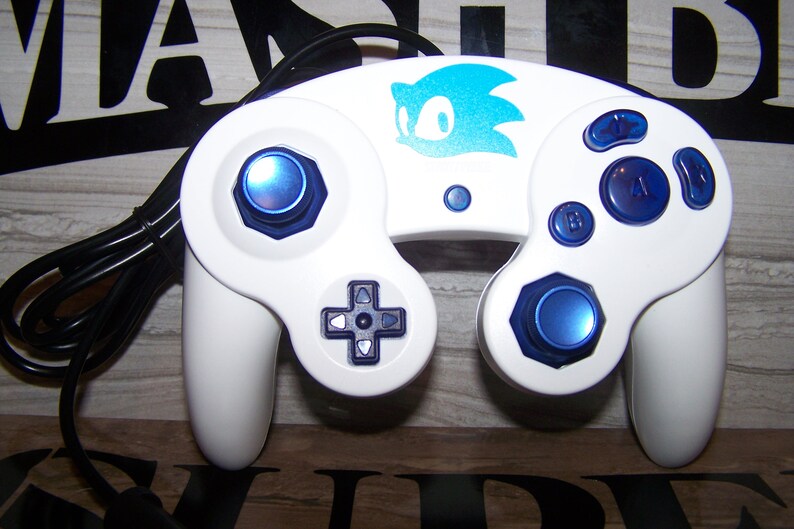Sonic Themed Modded Gamecube Controller Solid White with Etsy