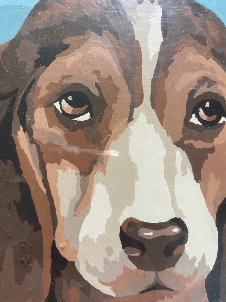 Vintage Beagle Paint by Numbers Painting / Framed Mid Century Etsy