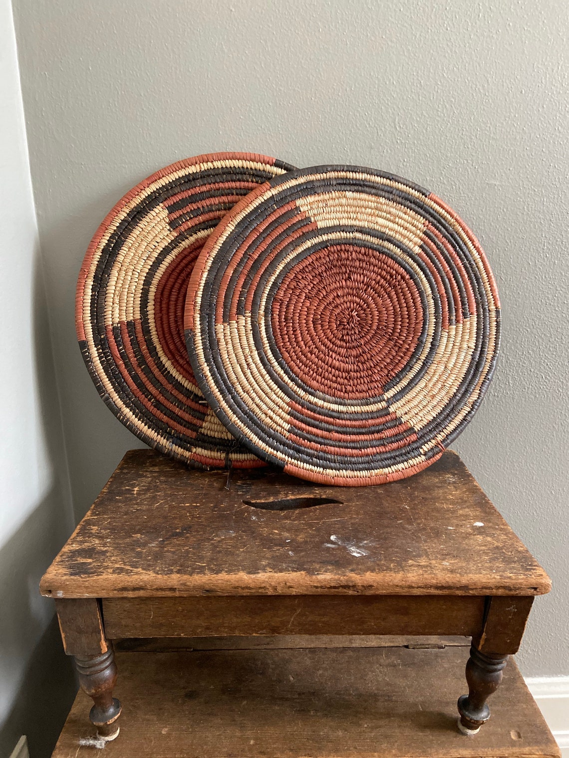 Woven Coil African Basket Mats / Handwoven Tribal Art / Basket Etsy