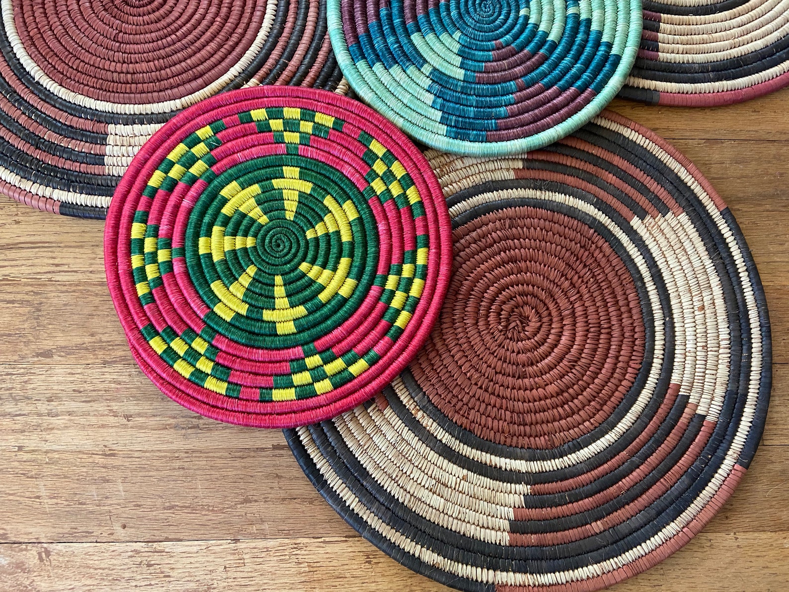 Woven Coil African Basket Mats / Handwoven Tribal Art / Basket Etsy