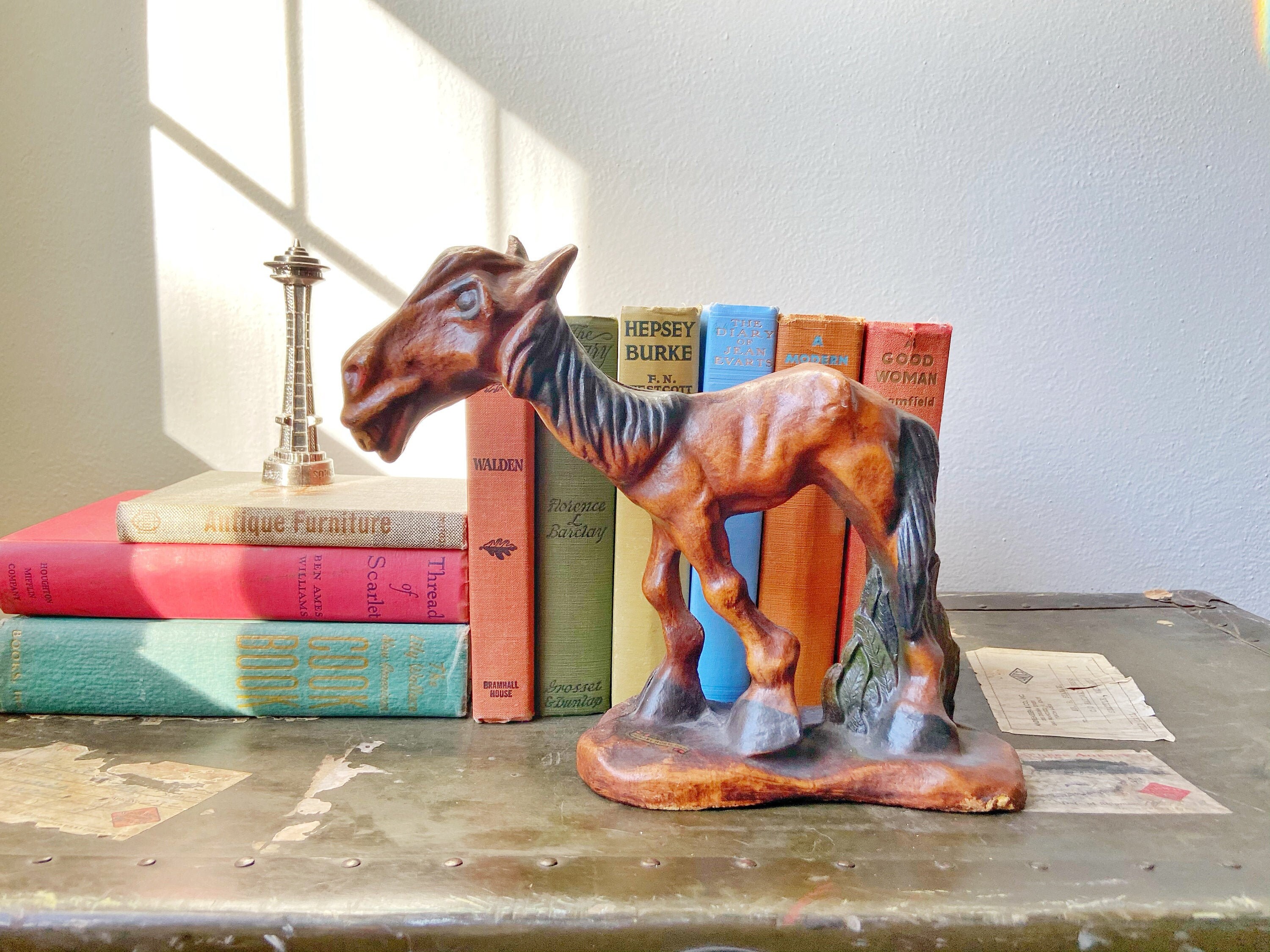 RARE Hungry Horse Dam Souvenir Resinwood Horse Statue / Etsy