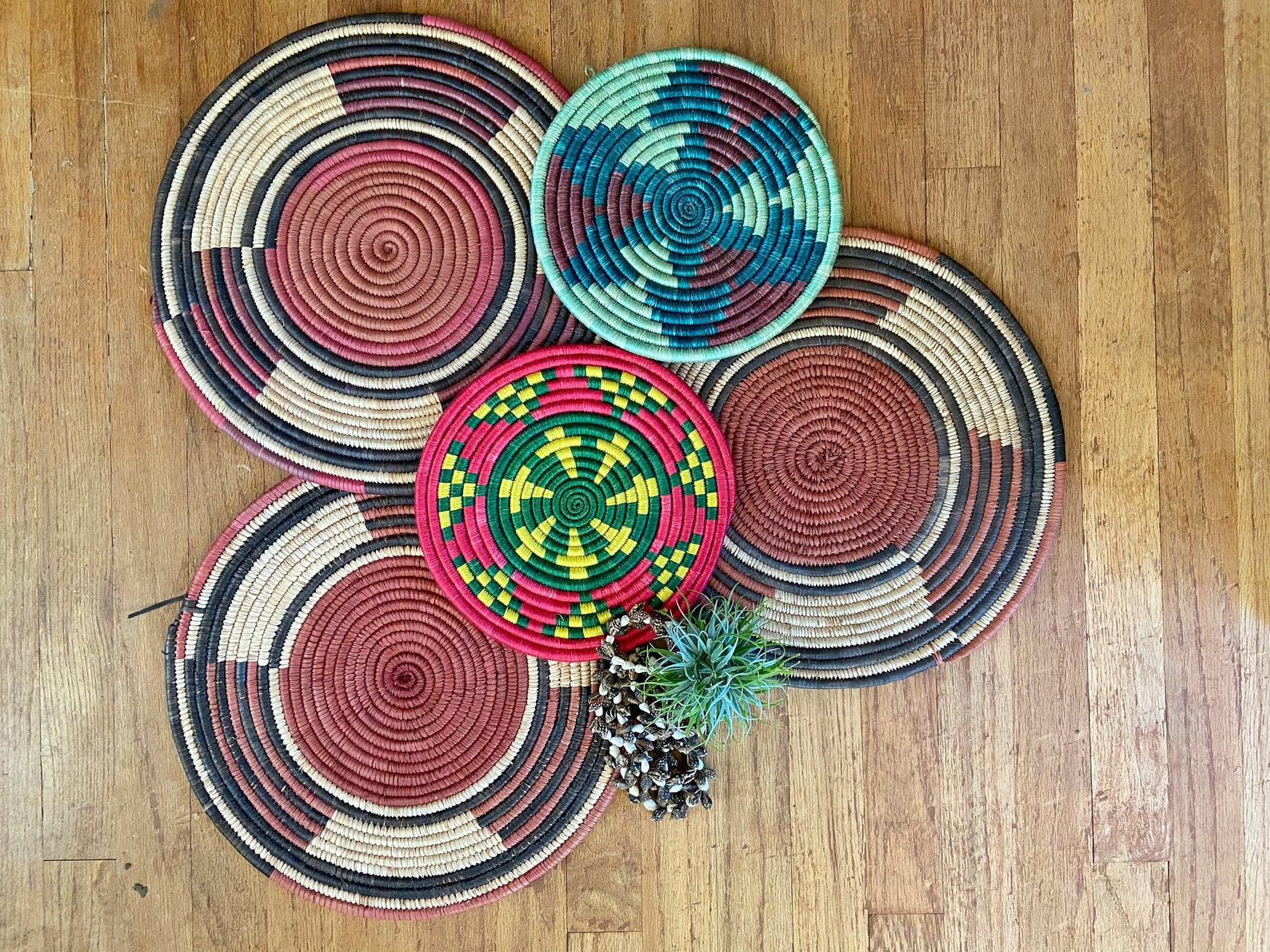 Woven Coil African Basket Mats / Handwoven Tribal Art / Basket Etsy