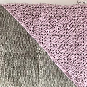 PDF Pattern - Hearts and Diamonds Crochet Blanket Pattern - Intermediate