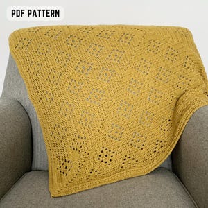 PDF Pattern - Dotty Diamond Crochet Blanket Pattern - Intermediate level - Instant Download