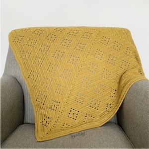 PDF Pattern Dotty Diamond Crochet Blanket Pattern Intermediate level Instant Download image 1