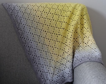 Patrón PDF - Manta de crochet con diamantes delicados - Nivel intermedio - Descarga instantánea